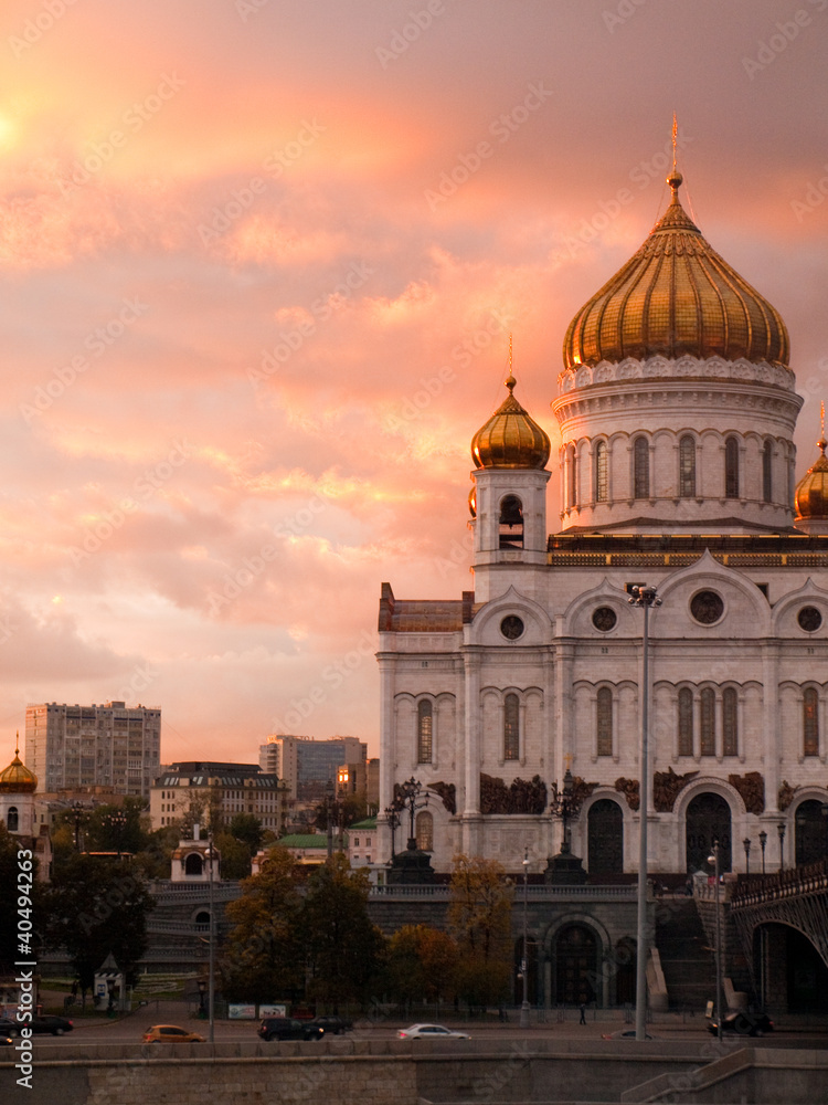Church of Christ the Redeemer in Moscow at Dusk