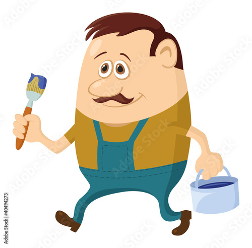 Painter with bucket