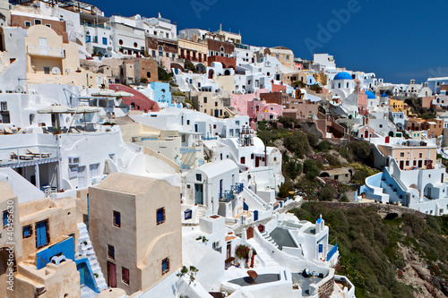 Traditional village of Oia at Santorini island in Greece