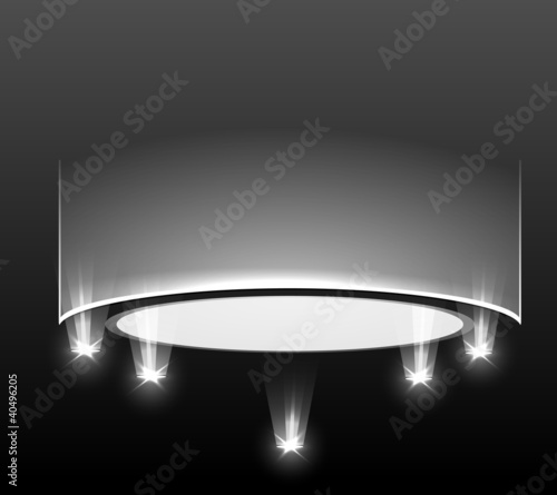 empty podium with light