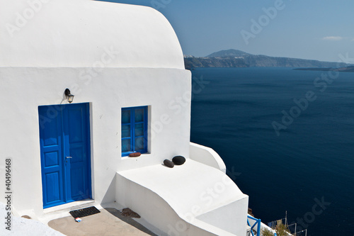 Traditional house at Oia village of Santorini in Greece