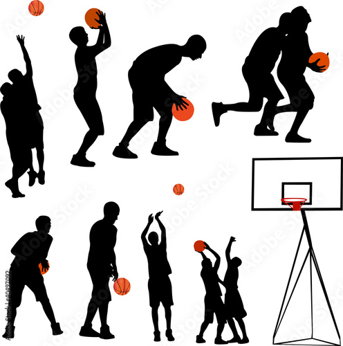 basketball and backboard vector