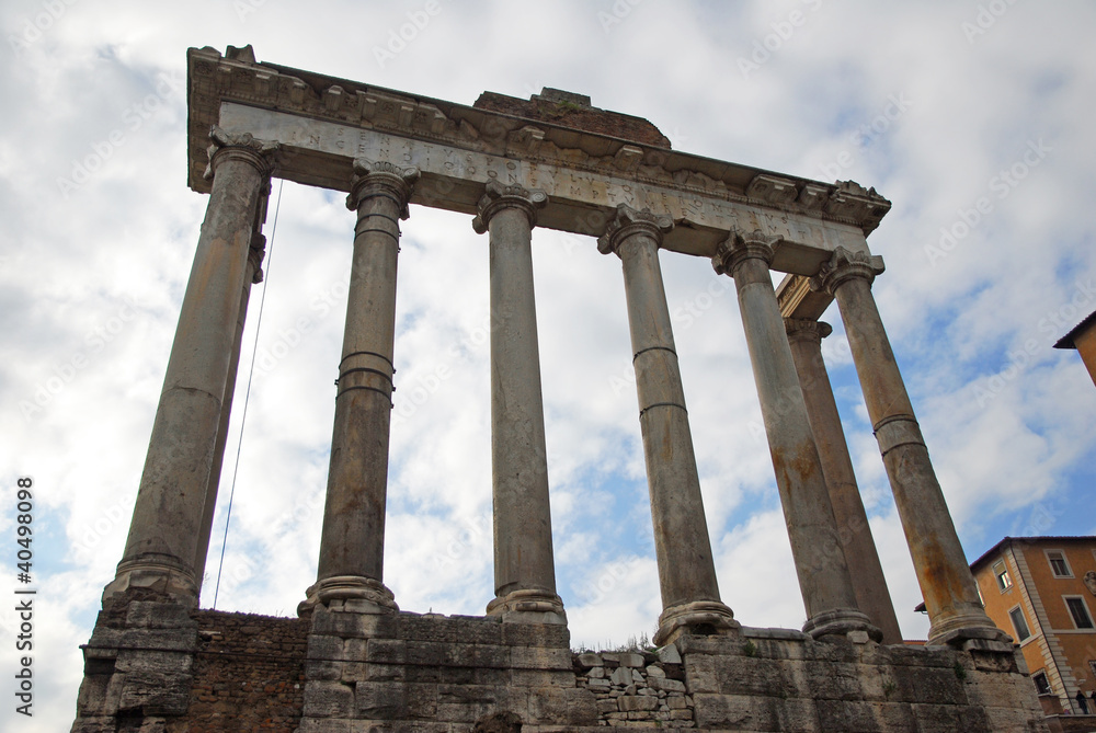 Rome, the Temple of Saturn in the Roman Forum