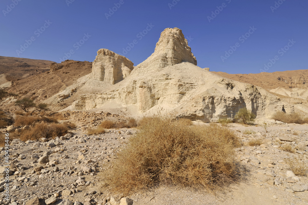 Arid landscape in Judea desert.