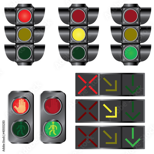 Set of traffic lights.