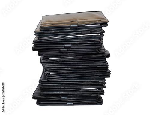 Pile of black folders