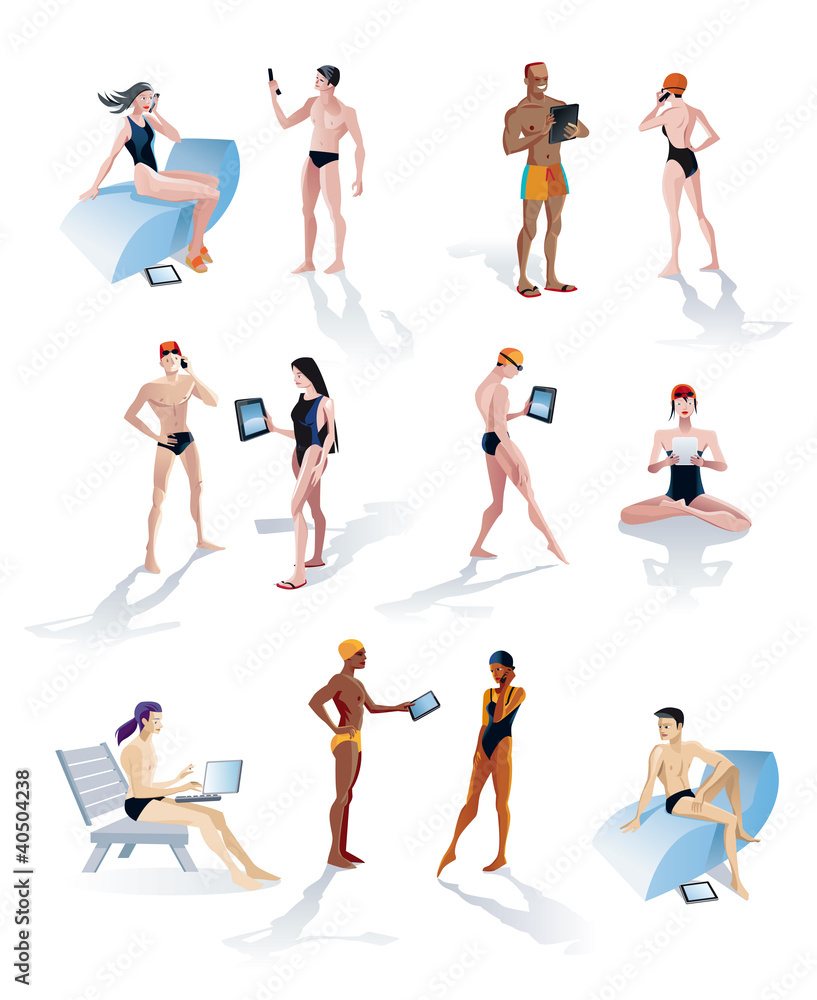 Twelve Swimmers With Technology