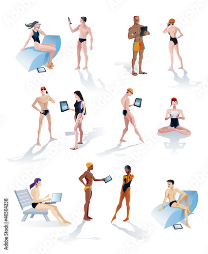 Twelve Swimmers With Technology