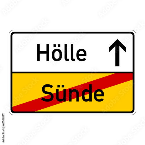 ortsschild sünde hölle I