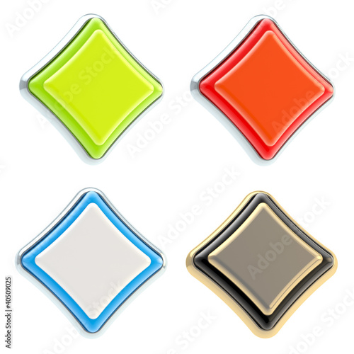 Set of four rhombus buttons...