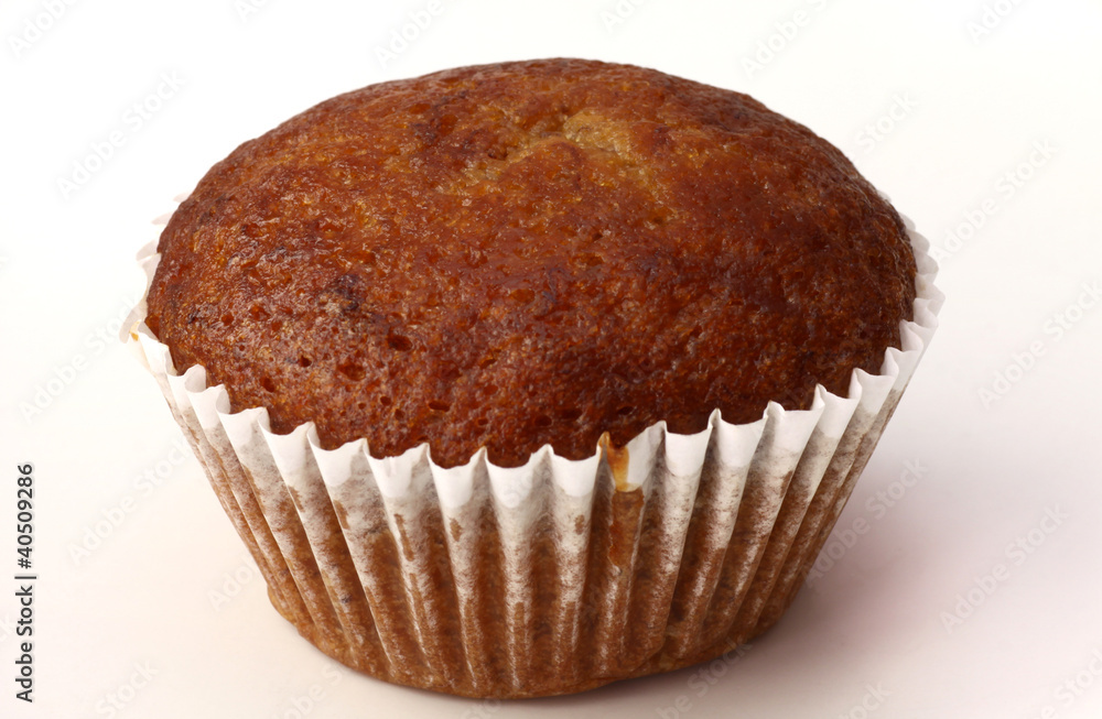 Close up banana cake with white background Close up banana cake with white background