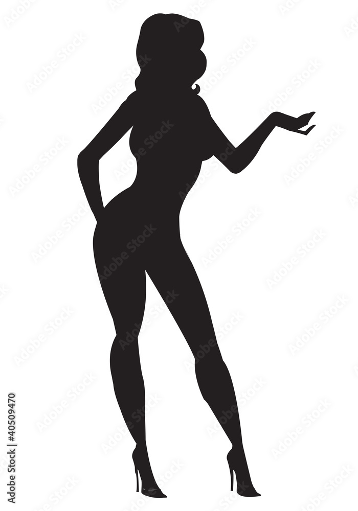 Silhouette of sexy girl