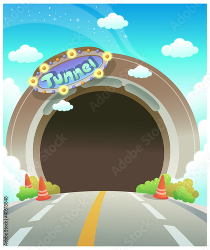 Empty decorative tunnel