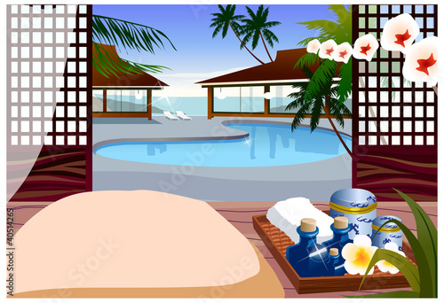 Indoor swimming pool of resort hotel