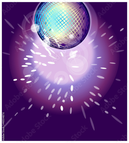 Shiny disco ball on nightclub