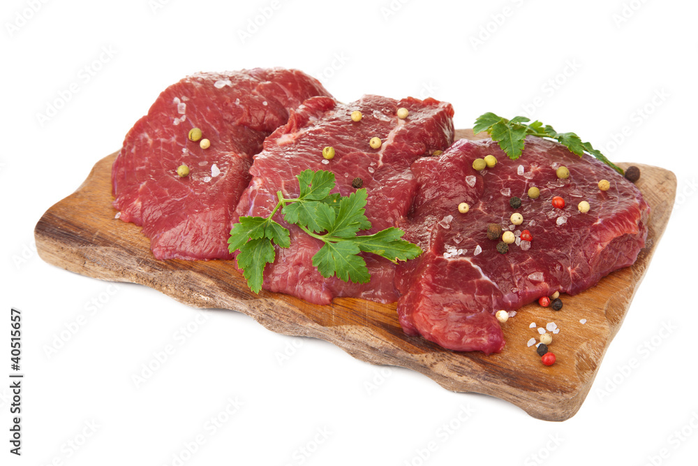 raw beef isolated