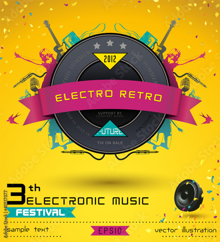 Music Retro Poster  (actual download without sample text)
