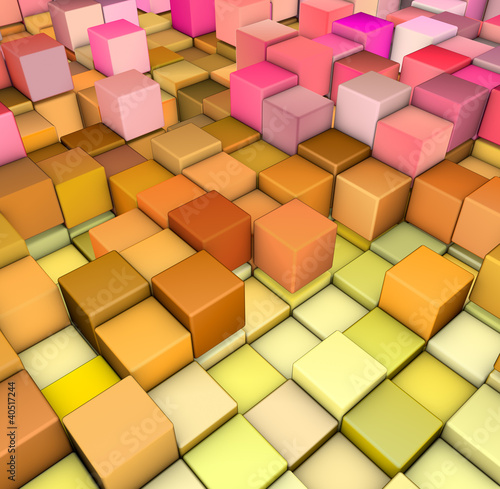 abstract 3d gradient backdrop cubes in happy fruity colors