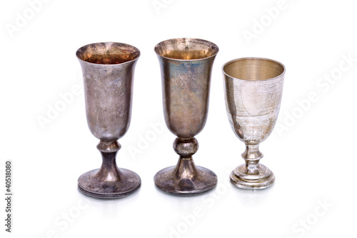 3 vintage silver plated goblets