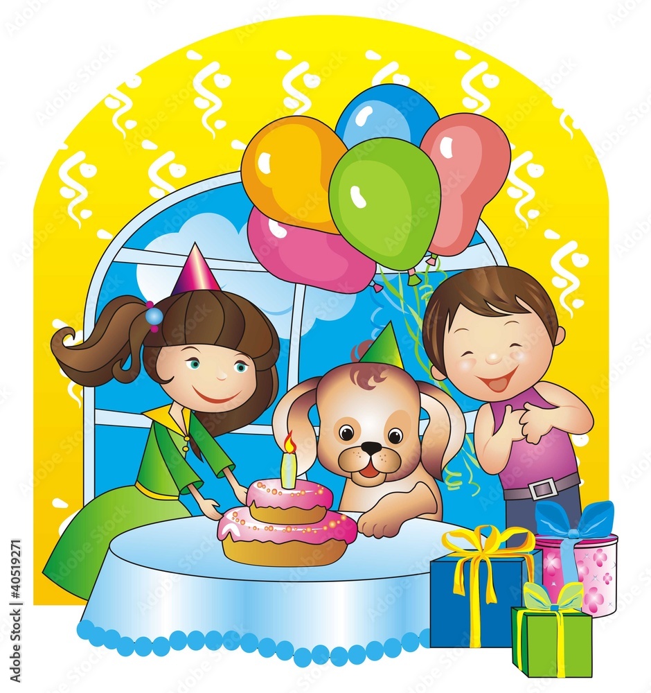 Fototapeta premium Birthday Рuppy