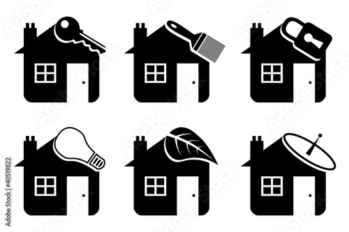 Six vector house illustrations.
