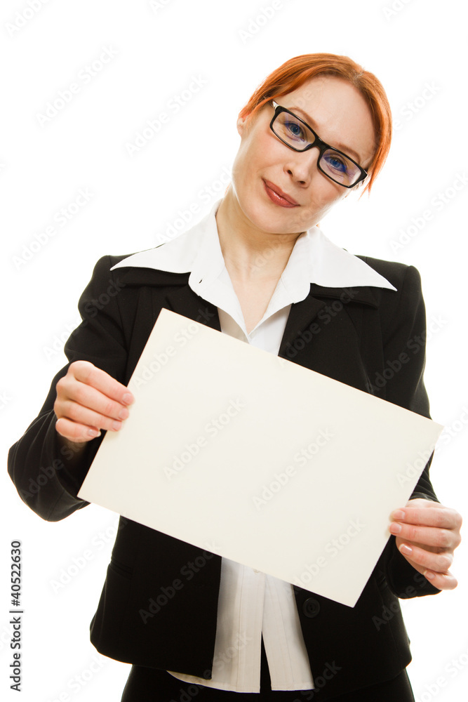Businesswoman in glasses with the red hair Businesswoman in glasses with the red hair