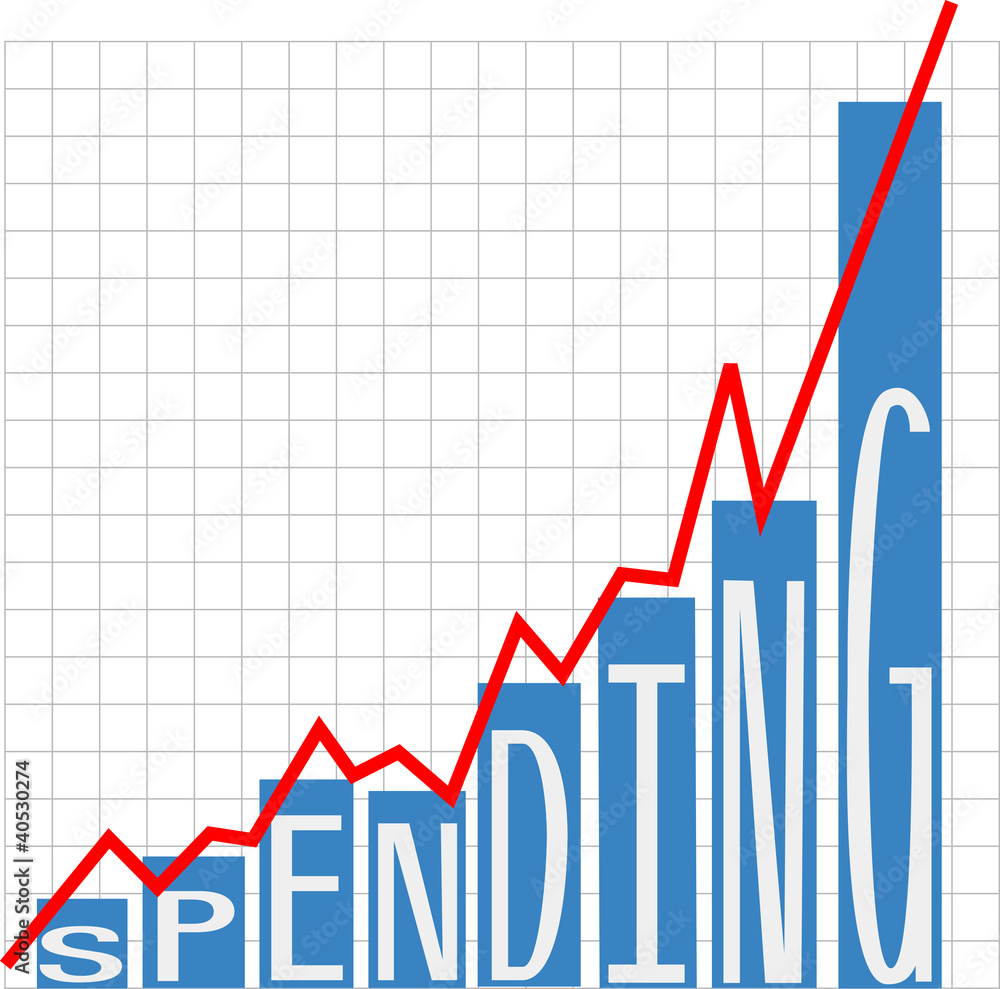 Government big spending deficit chart - obrazy, fototapety, plakaty 