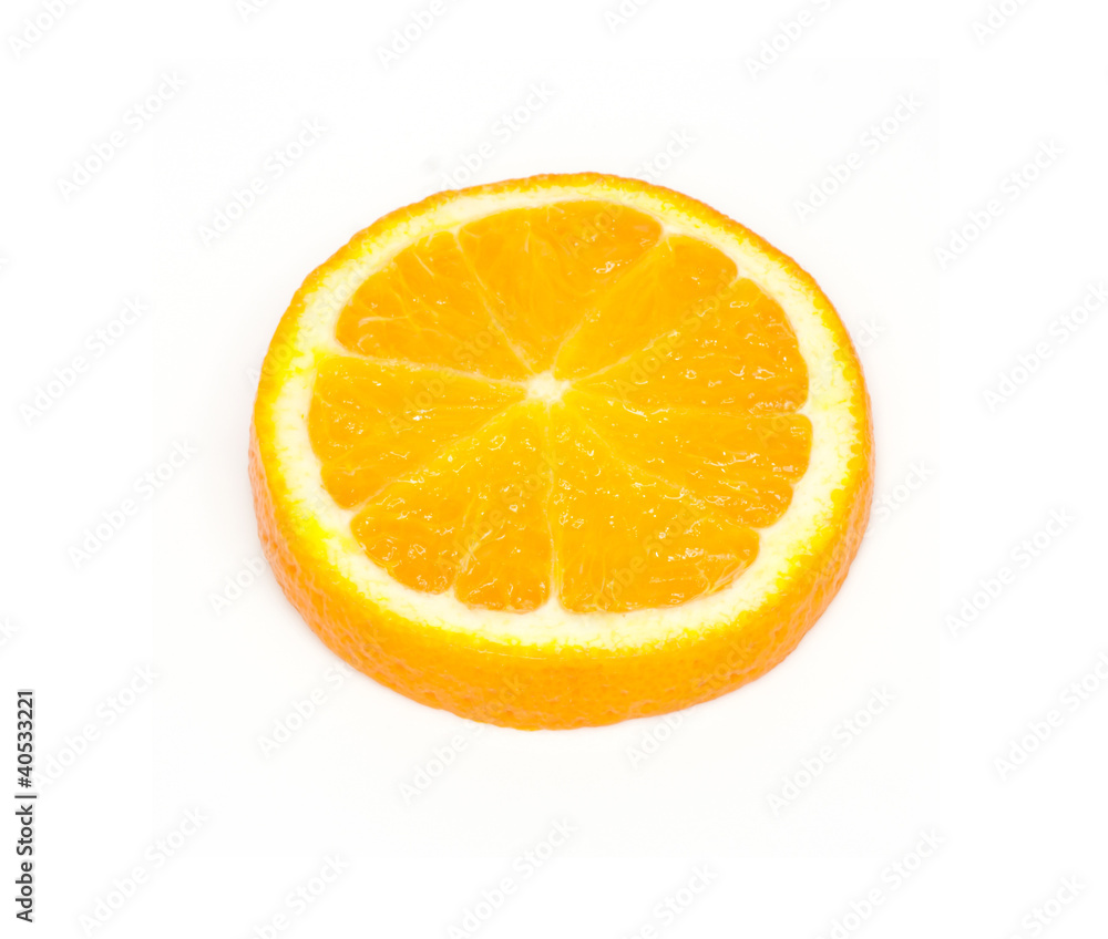 Slice of orange. isolated on white. Slice of orange. isolated on white.