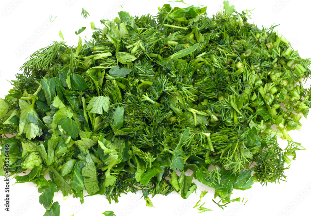 Obraz premium cut dill and parsley