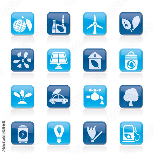 Green, Environment and ecology Icons