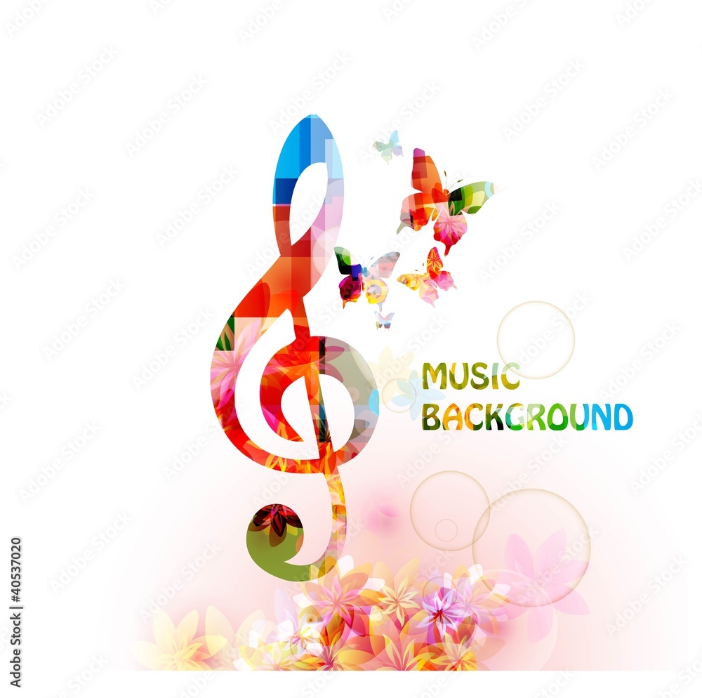 Fototapeta colorful music background
