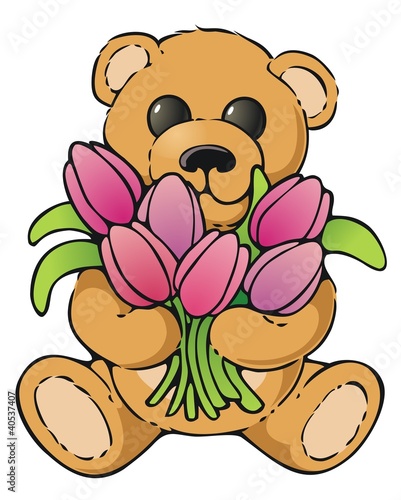 Bearing a gift of tulips