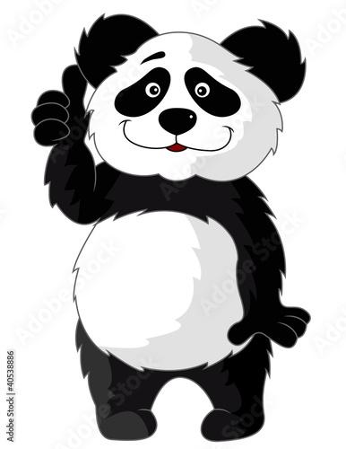Fototapeta Naklejka Na Ścianę i Meble -  Panda cartoon waving hand