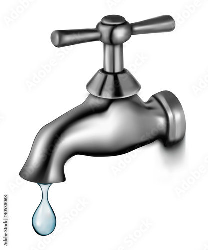 Water tap with drop  Vector illustration