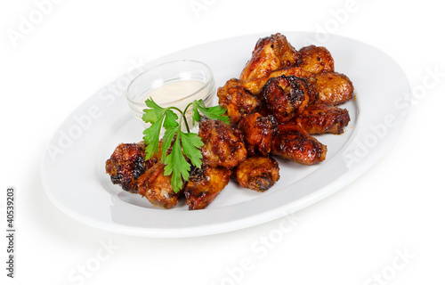 chicken wings isolated on white background