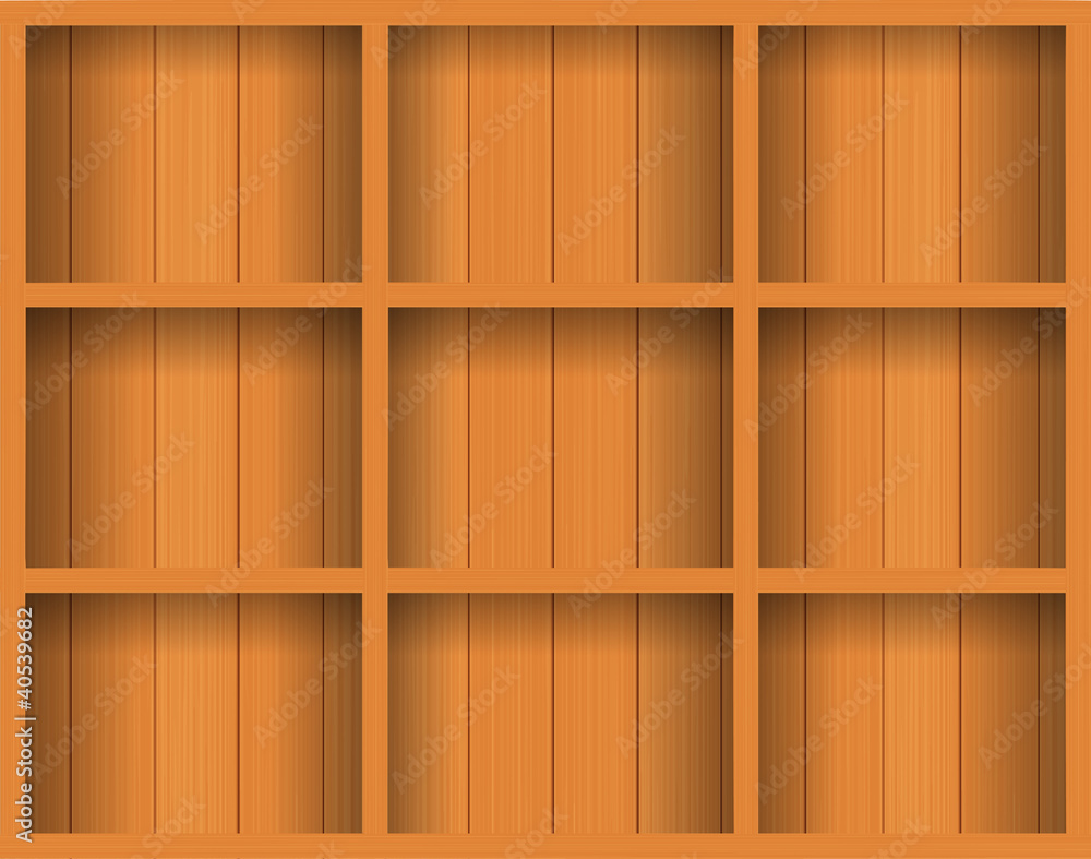 Vector Empty wood shelf.