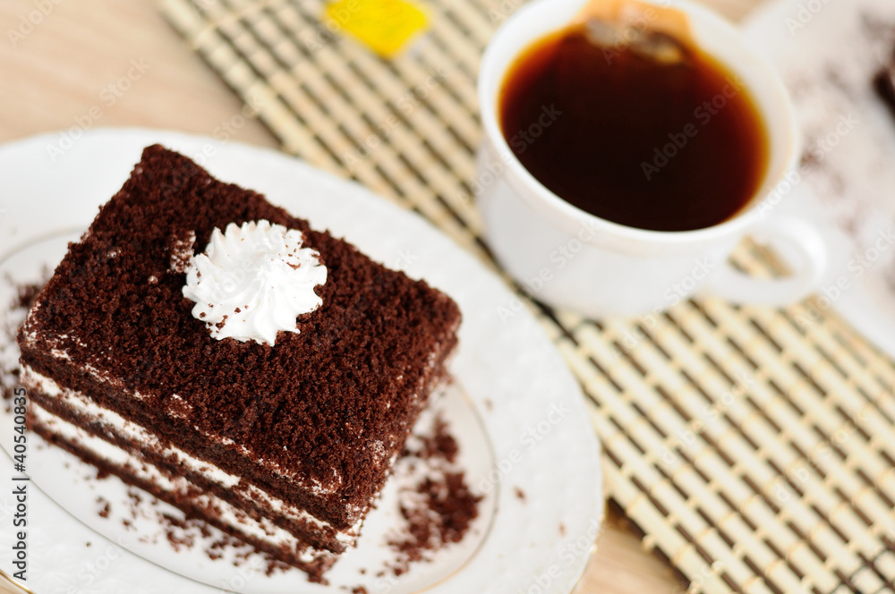 Delicious cake with dark chocolate Delicious cake with dark chocolate