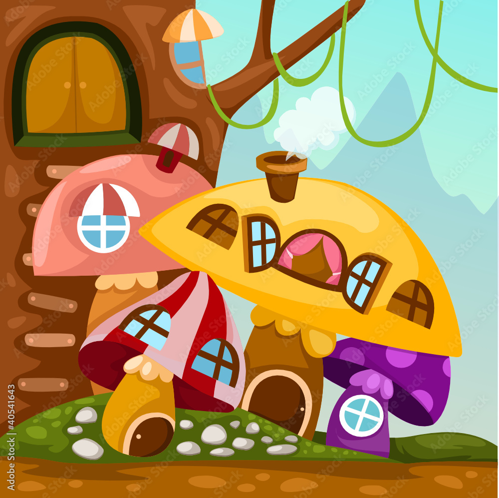 Fototapeta premium landscape mushroom house