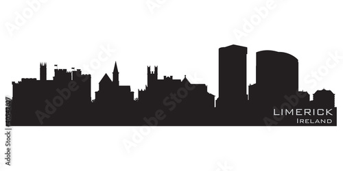 Limerick, Ireland skyline. Detailed vector silhouette