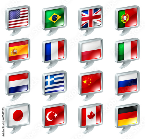 Flag speech bubble icons bu...