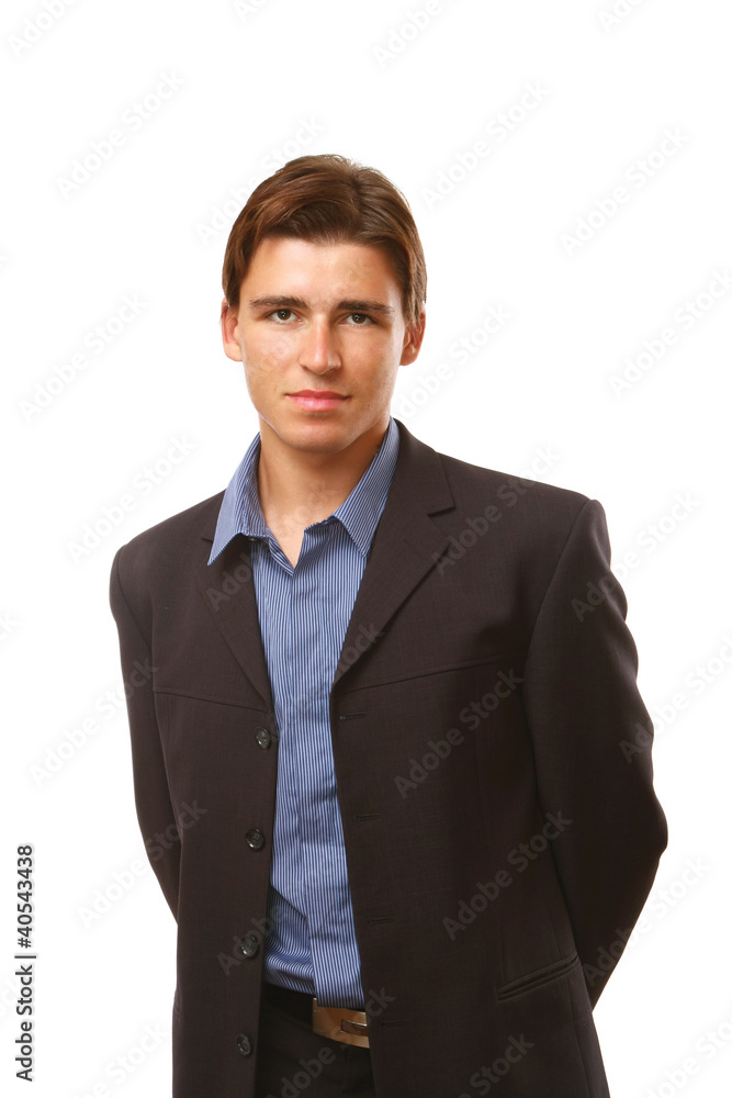 A handsome businessman isolated on white background A handsome businessman isolated on white background