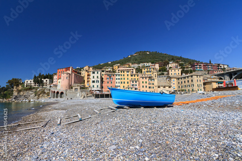 seaside in Sori, Liguria, Italy photo