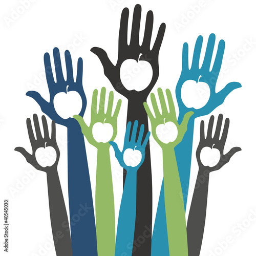 Healthy apple hands design.