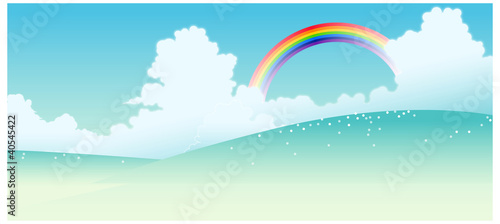 Landscape with a rainbow in the background © zzve