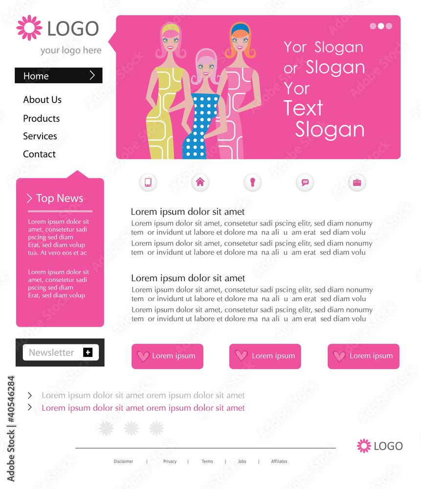 Pink Website-Templates für Frauen Pink Website-Templates für Frauen