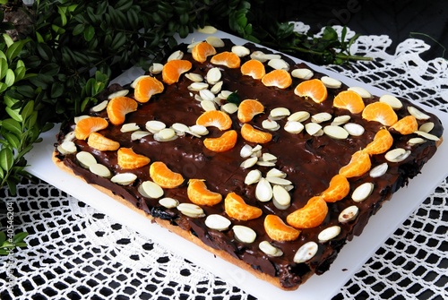 special decorated cake called "Mazurek" for easter
