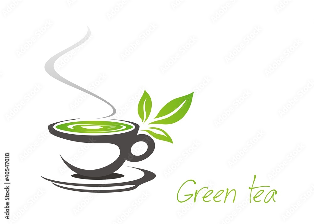 green tea, tea leaves , business logo design , India Stock Vector