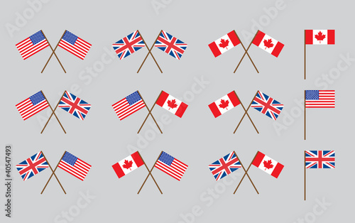 friendship flags with handles vector illustration