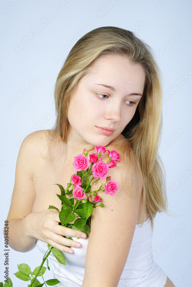 beautiful girl with flower beautiful girl with flower