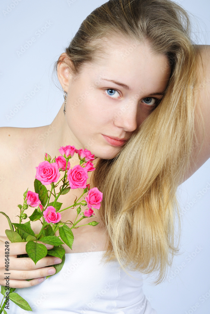 beautiful girl with flower